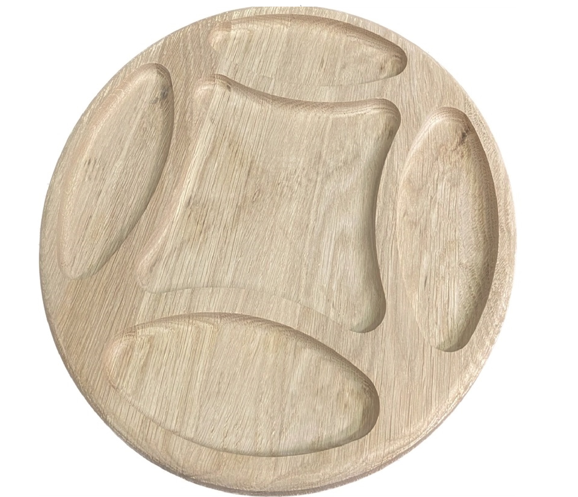 Менажница 5 отделений круглая / Дуб / масло-воск / 20 * 280 * 280 мм "ромб"