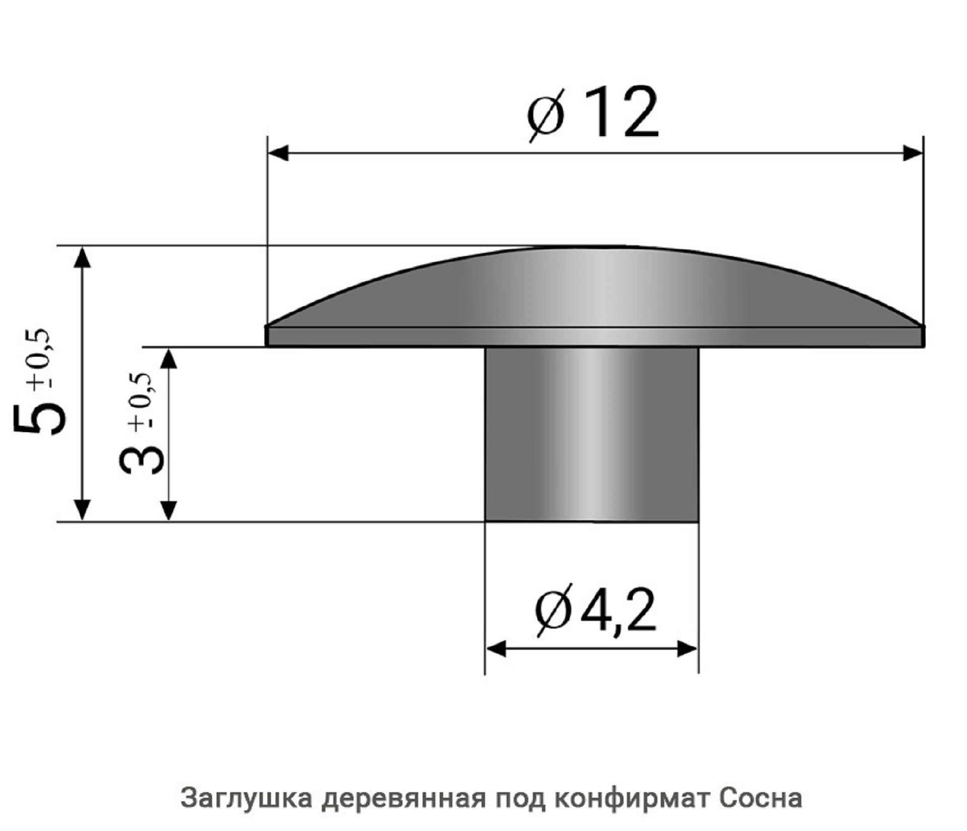 Заглушка деревянная под конфирмат Сосна