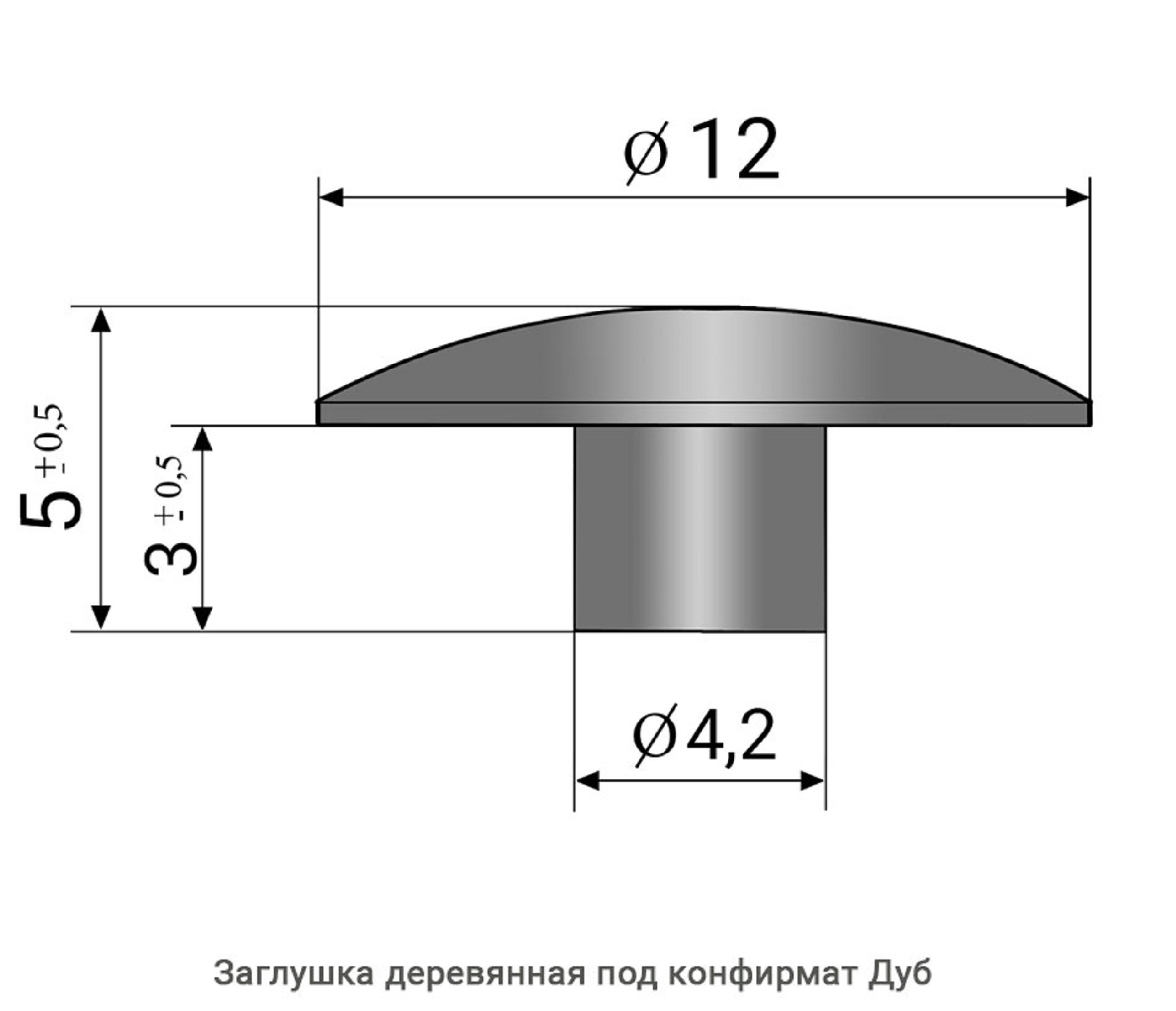 Заглушка деревянная под конфирмат Дуб