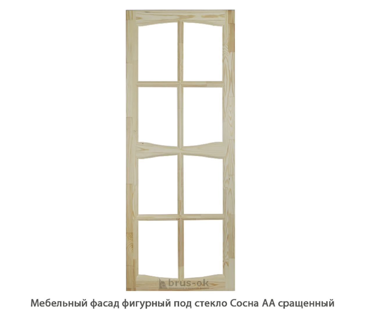 Мебельный фасад фигурный под стекло Сосна АА сращенный / 18*596 мм