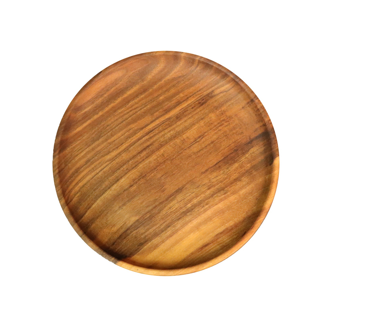 Тарелка деревянная цельная  плоская / Орех / масло-воск / Ø 200 мм, h -20 мм 
