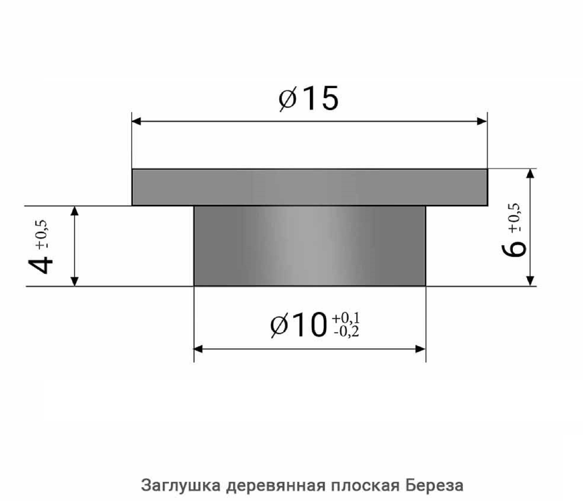 Заглушка деревянная плоская Береза