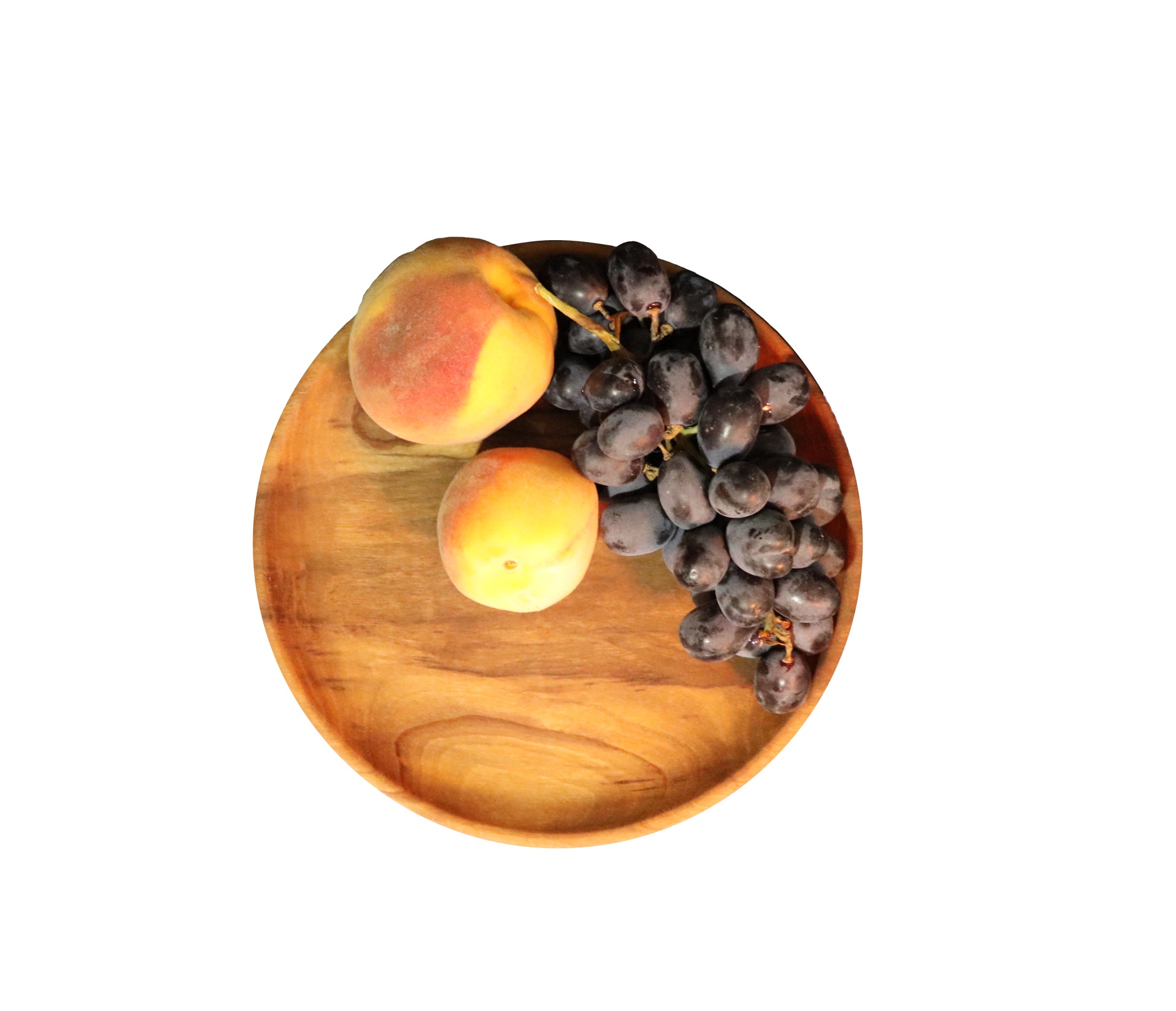 Тарелка деревянная цельная  плоская / Орех / масло-воск / Ø 230 мм, h -20 мм