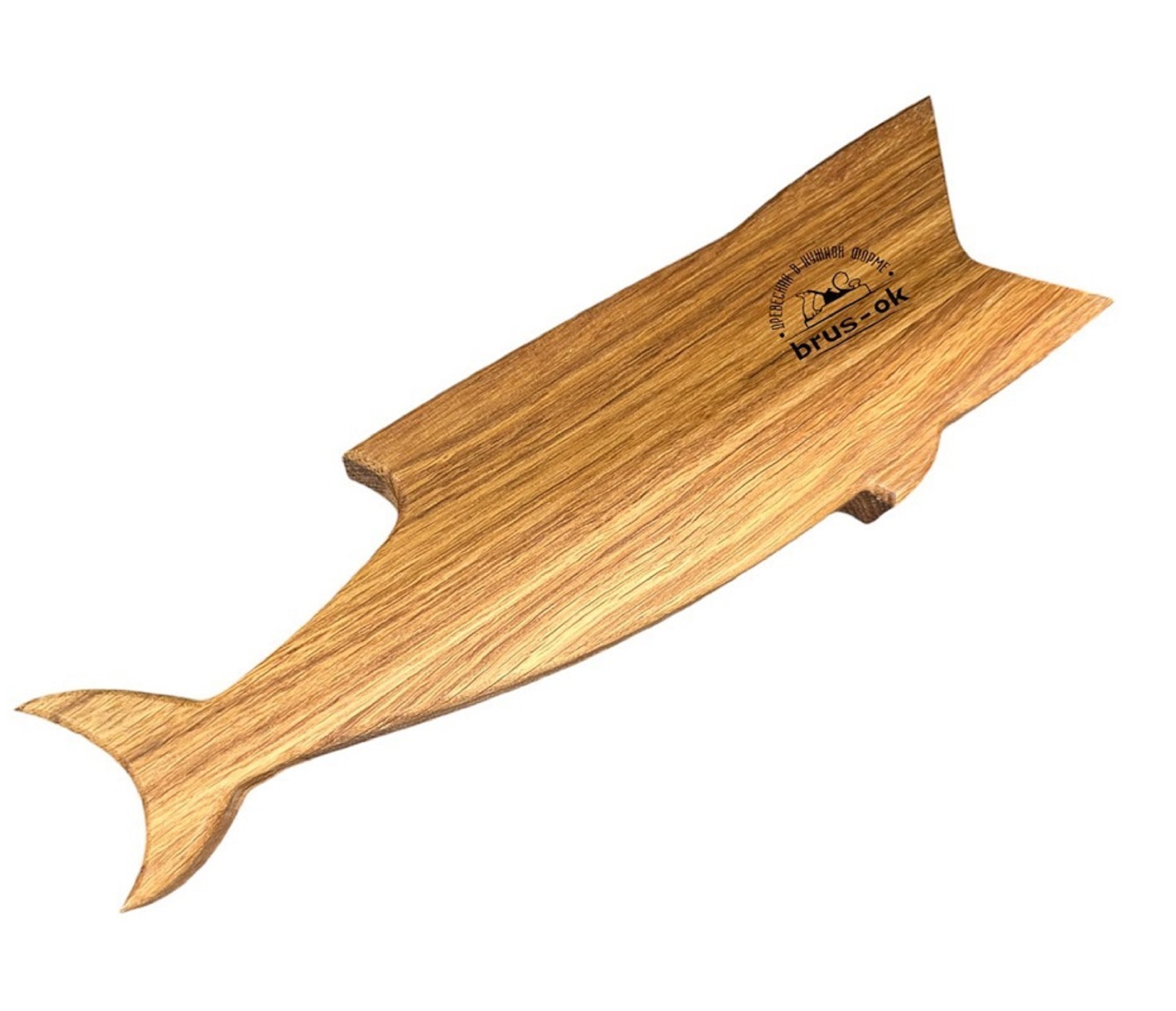 Сервировочная доска Рыба с гравировкой / Дуб / масло-воск / 20 * 80 * 250 мм