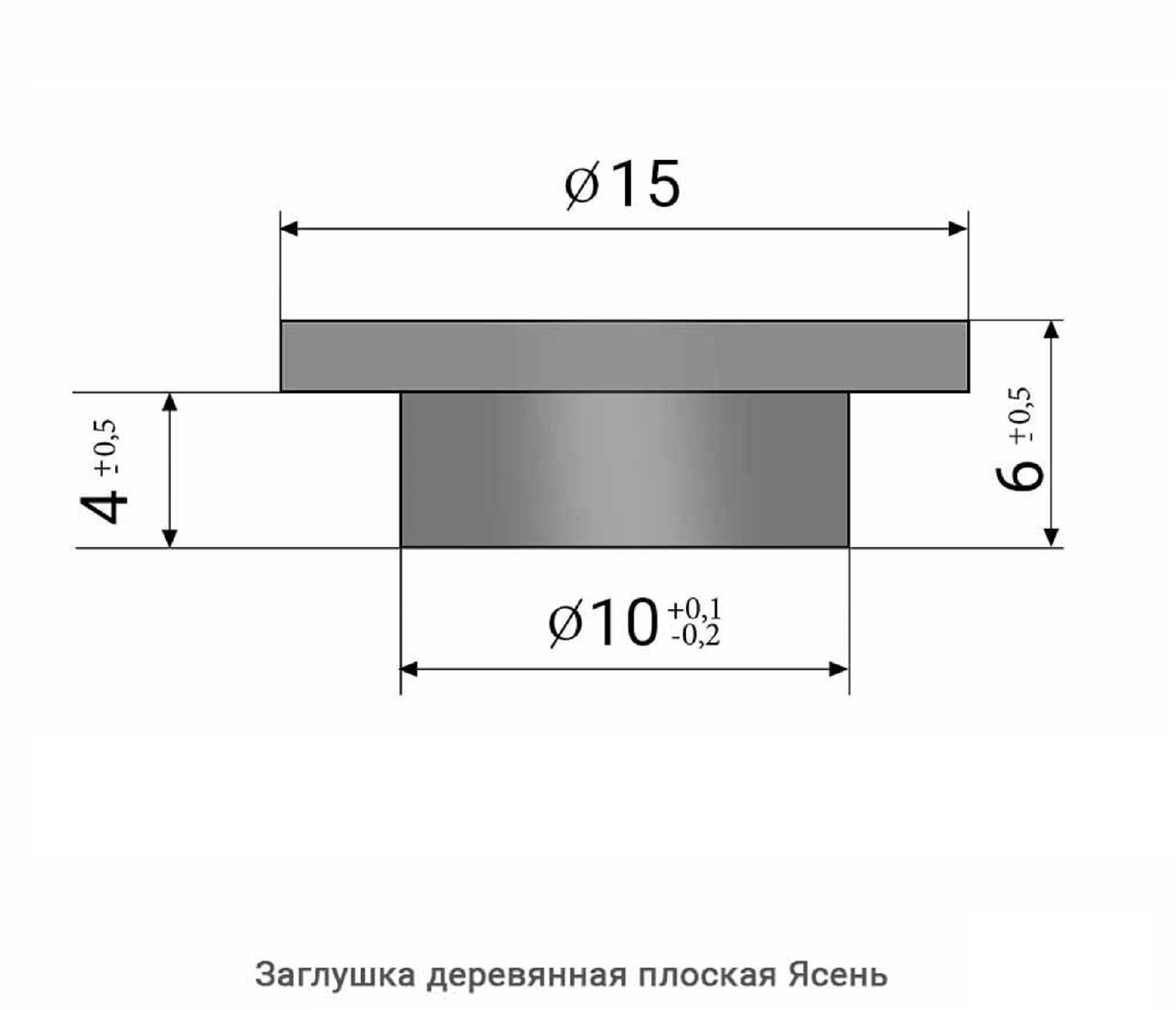 Заглушка деревянная плоская Ясень