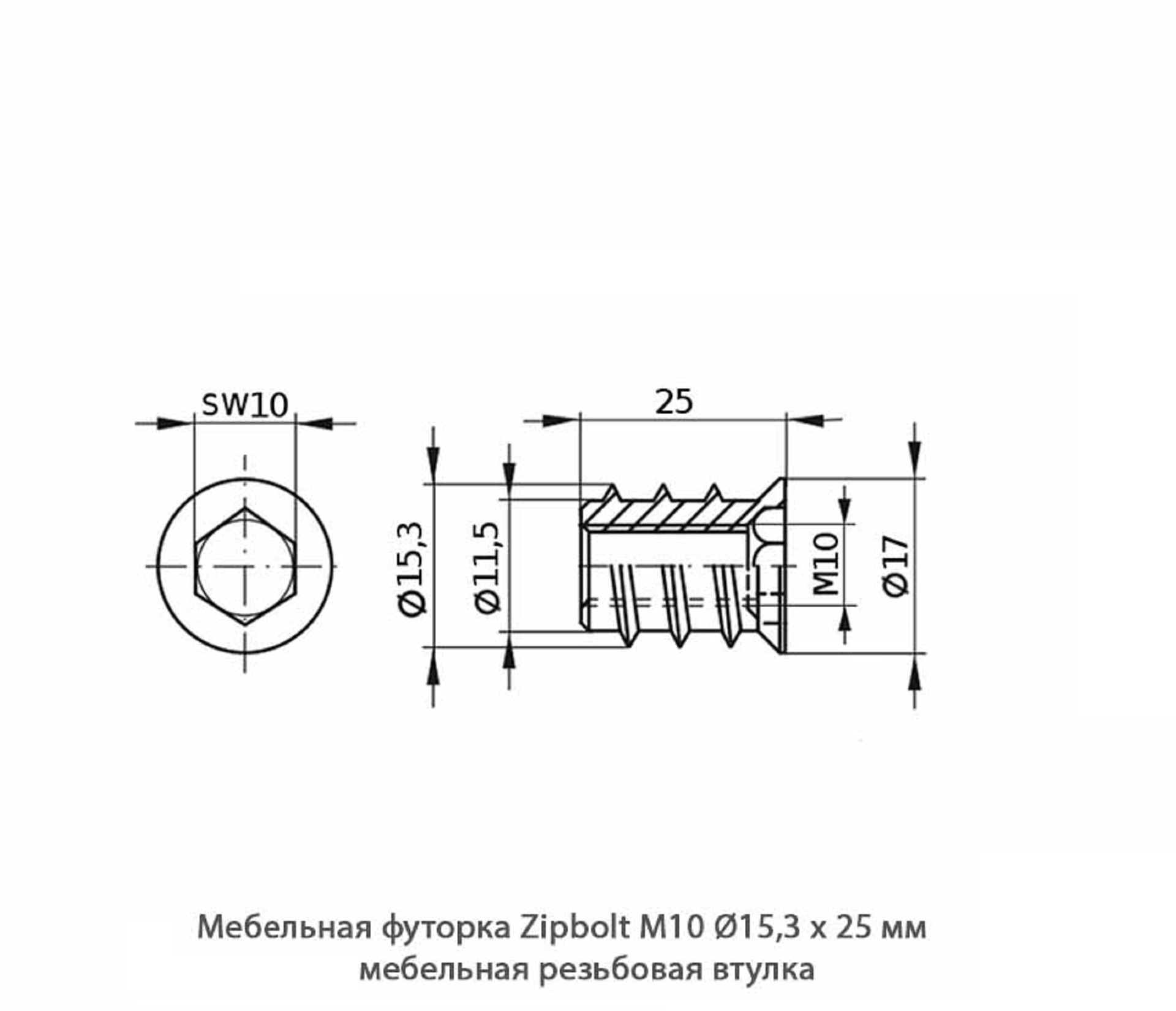 Мебельные футорки - Футорка мебельная купить, металлические, пластиковые, резьбовые, с внутренней резьбой - Москва, СПБ, Курск