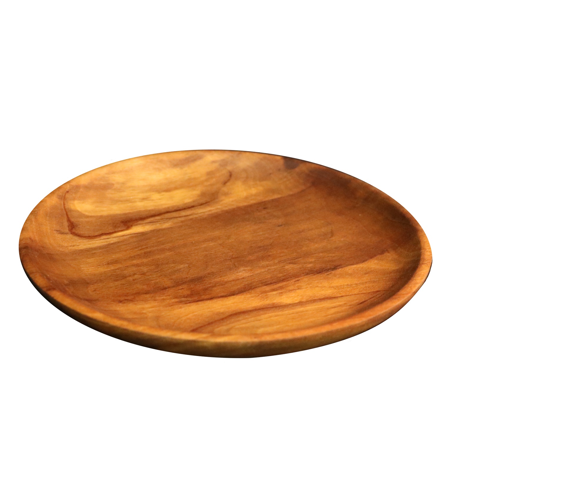 Тарелка деревянная цельная  плоская / Орех / масло-воск / Ø 200 мм, h -20 мм 