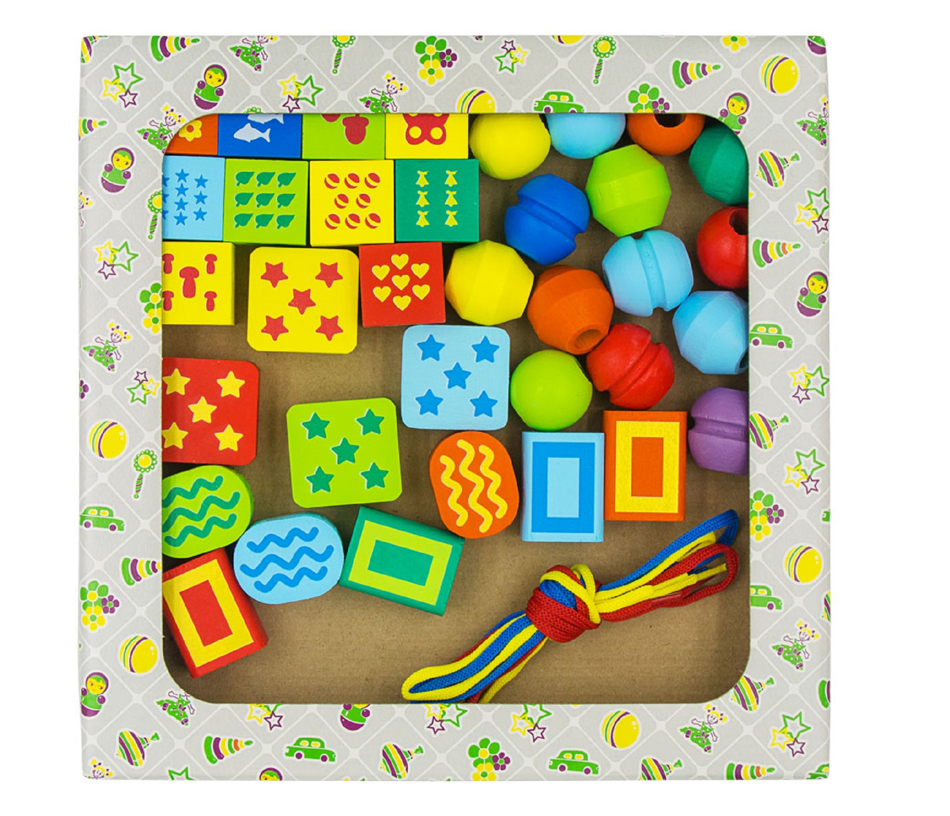 Деревянный конструктор «Конструктор шнуровочка» / 25 * 265 * 265 мм