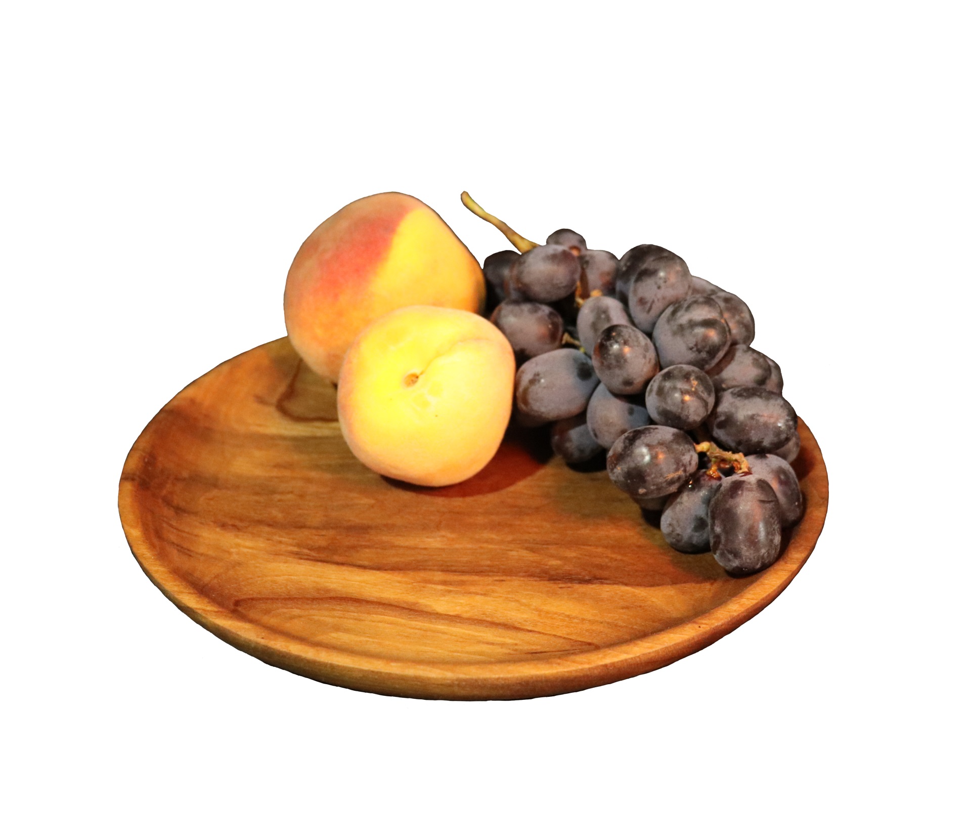 Тарелка деревянная цельная  плоская / Орех / масло-воск / Ø 230 мм, h -20 мм