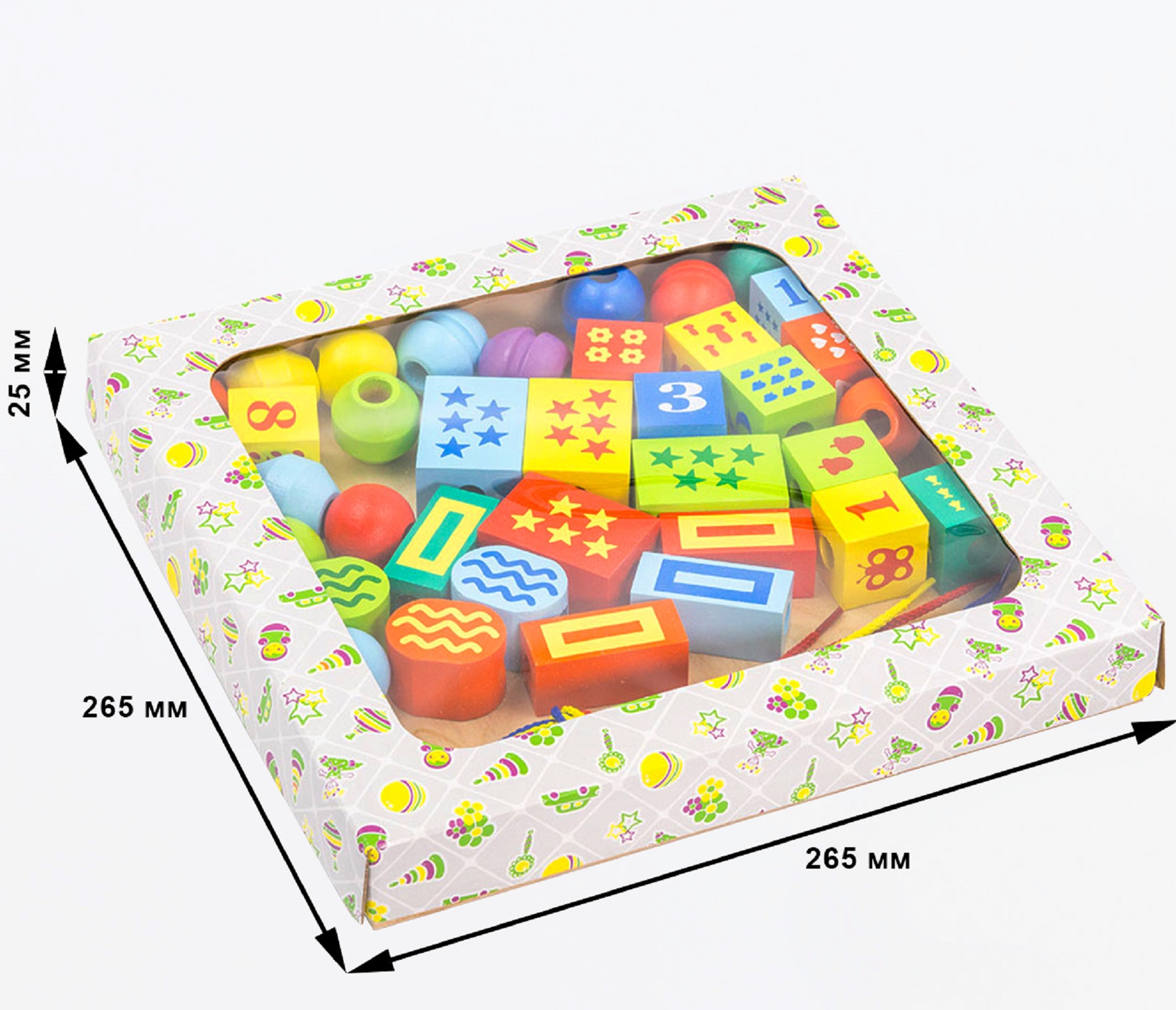 Деревянный конструктор «Конструктор шнуровочка» / 25 * 265 * 265 мм