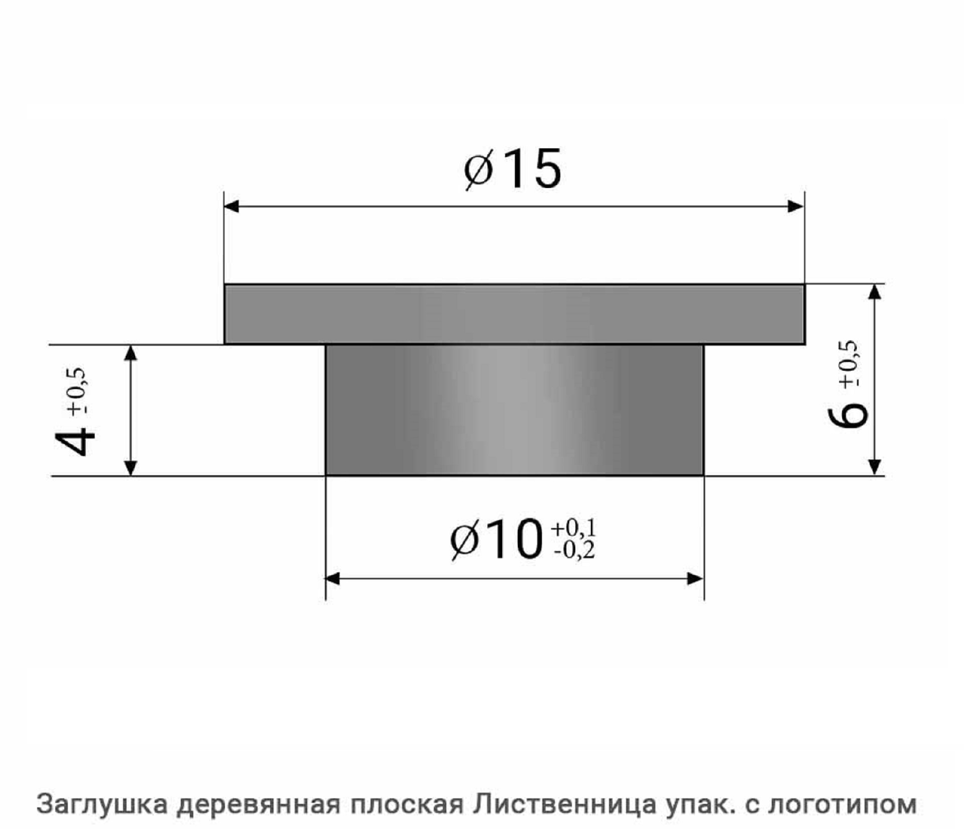 Заглушка деревянная плоская Лиственница / упак.логотип