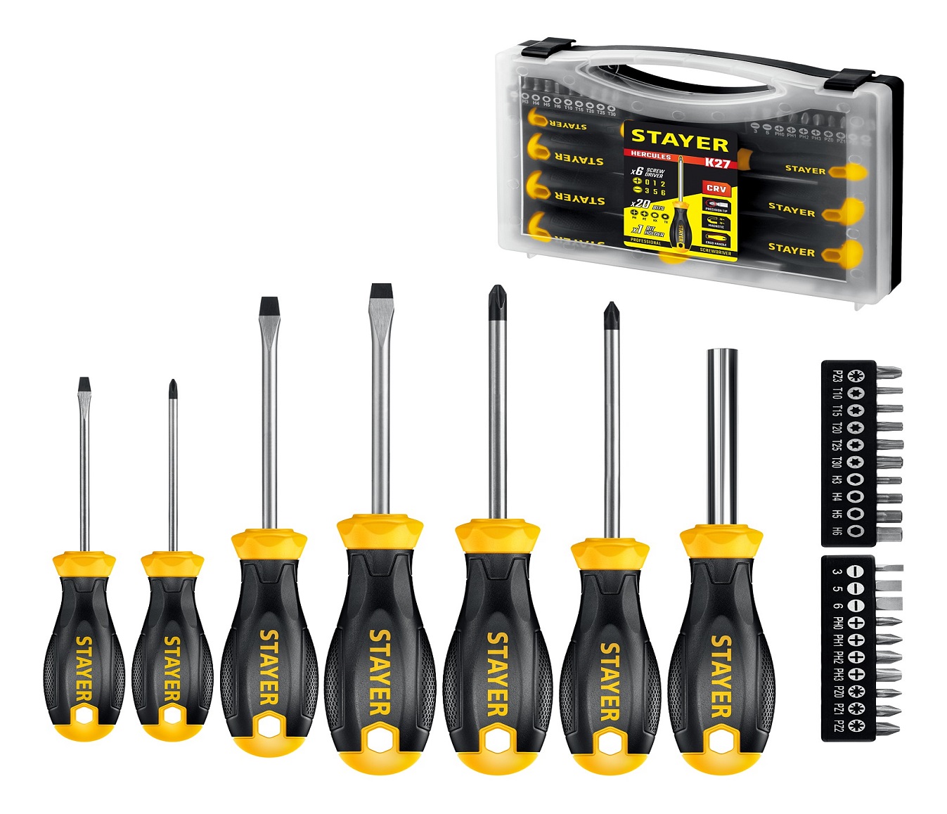 Набор отверток Stayer Hercules-K27 / рукоять.двухкомпонентная