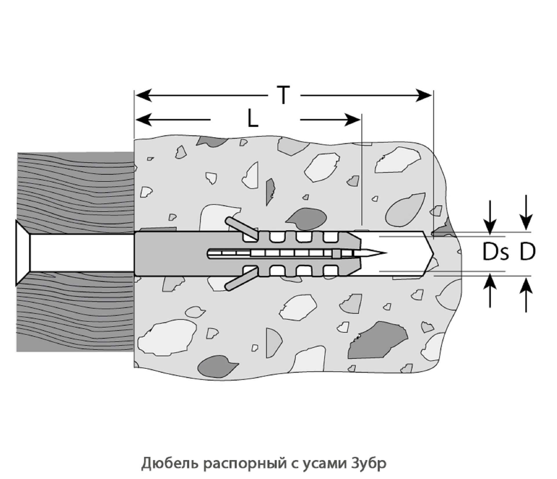 Дюбель распорный с усами Зубр