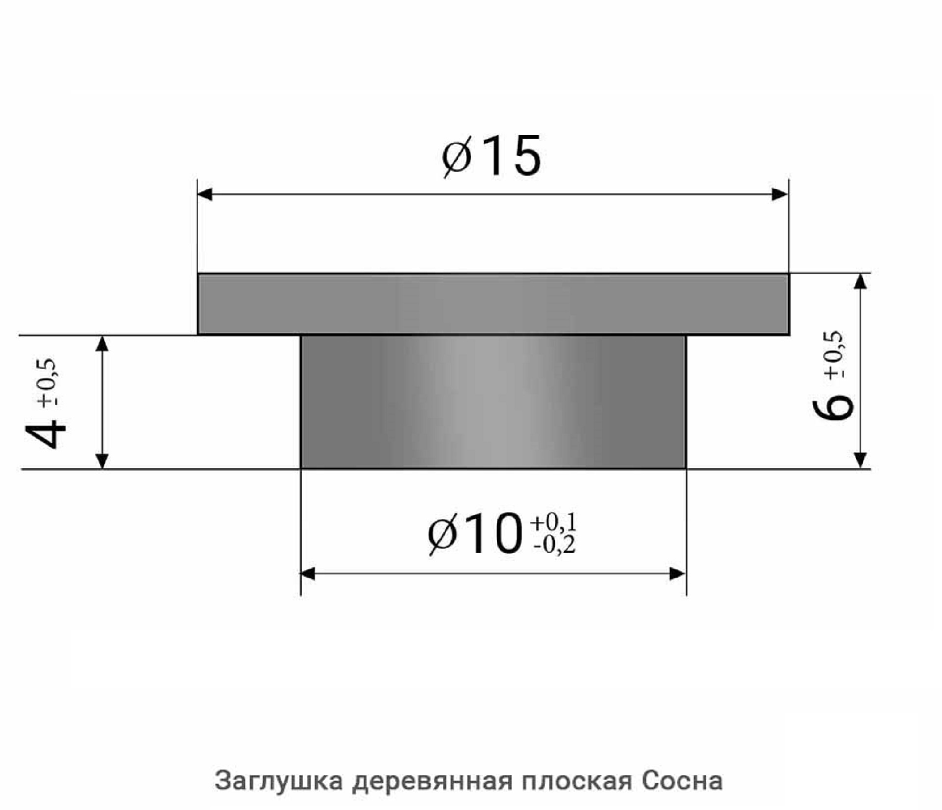 Заглушка деревянная плоская Сосна