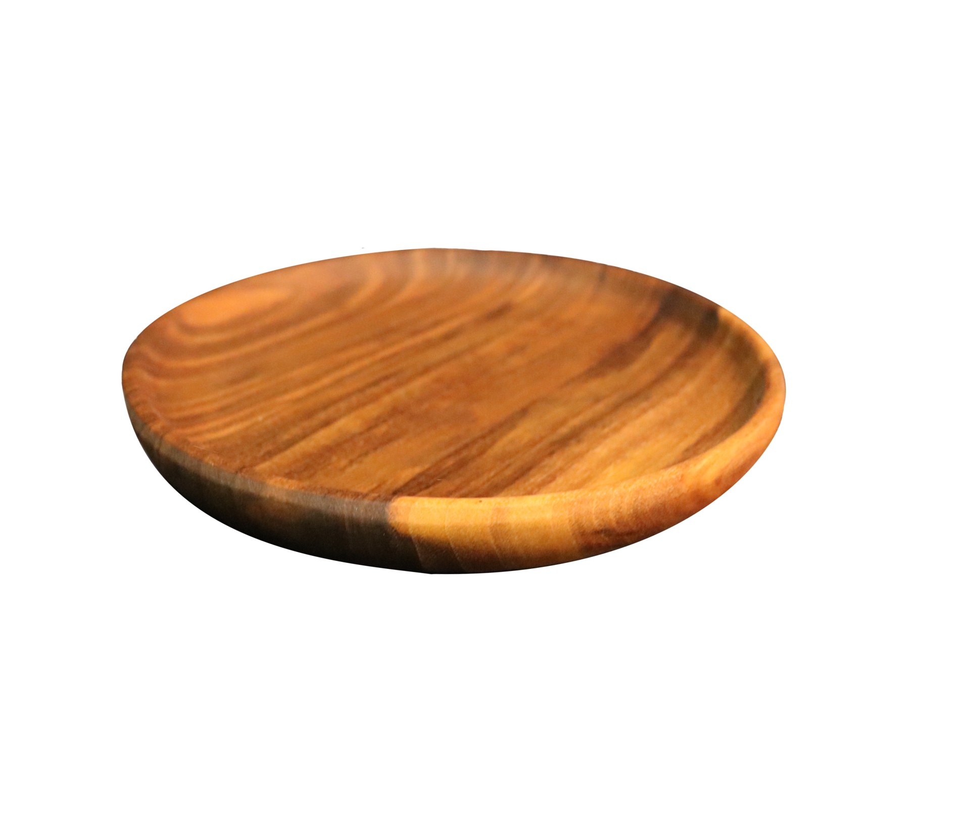Тарелка деревянная цельная  плоская / Орех / масло-воск / Ø 230 мм, h -20 мм