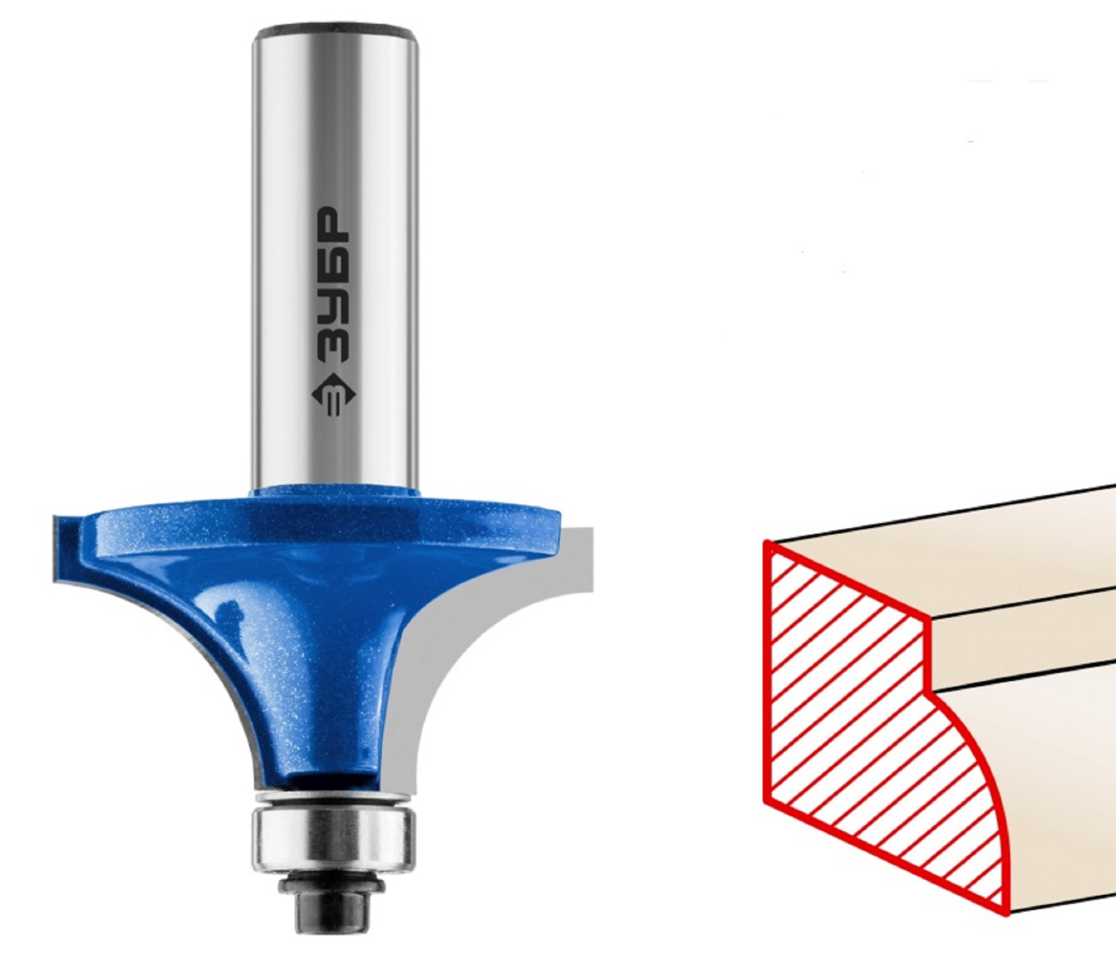Кромочная калевочная фреза ЗУБР Профессионал №1 / с подшипником 12,7 мм