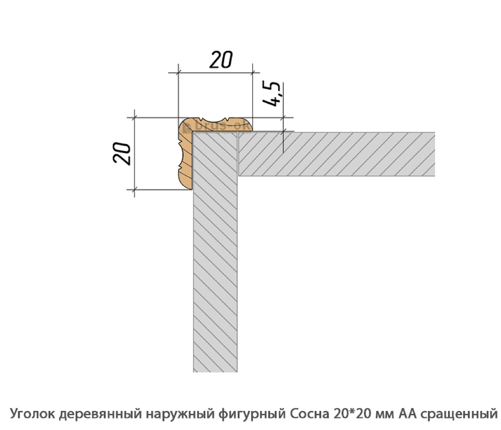 Уголок деревянный - Купить деревянный уголок, наружный или внутренний уголки из дерева, сосна, дуб, лиственница, массив - Москва, СПБ, Курск