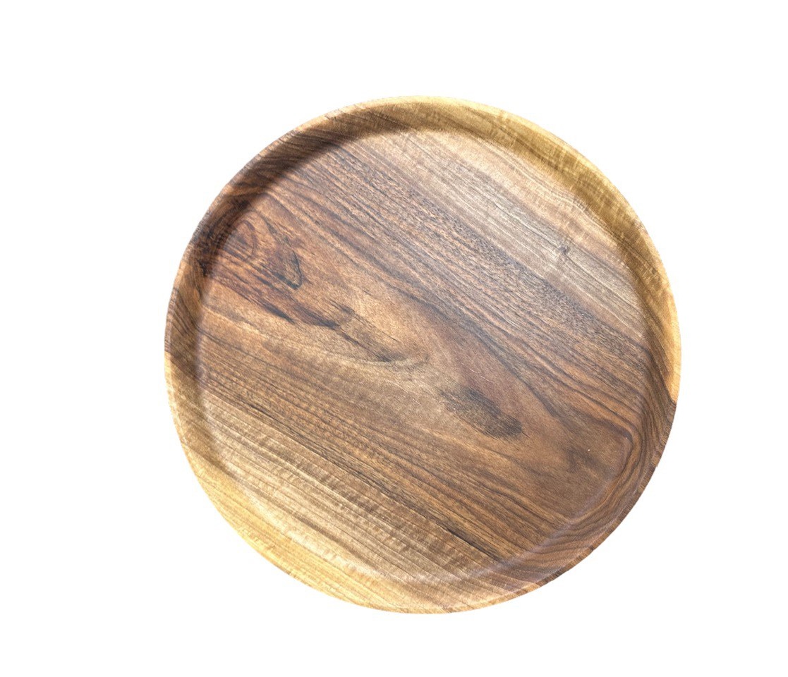 Поднос круглый / Орех / масло-воск / 30 * 370 * 370 мм