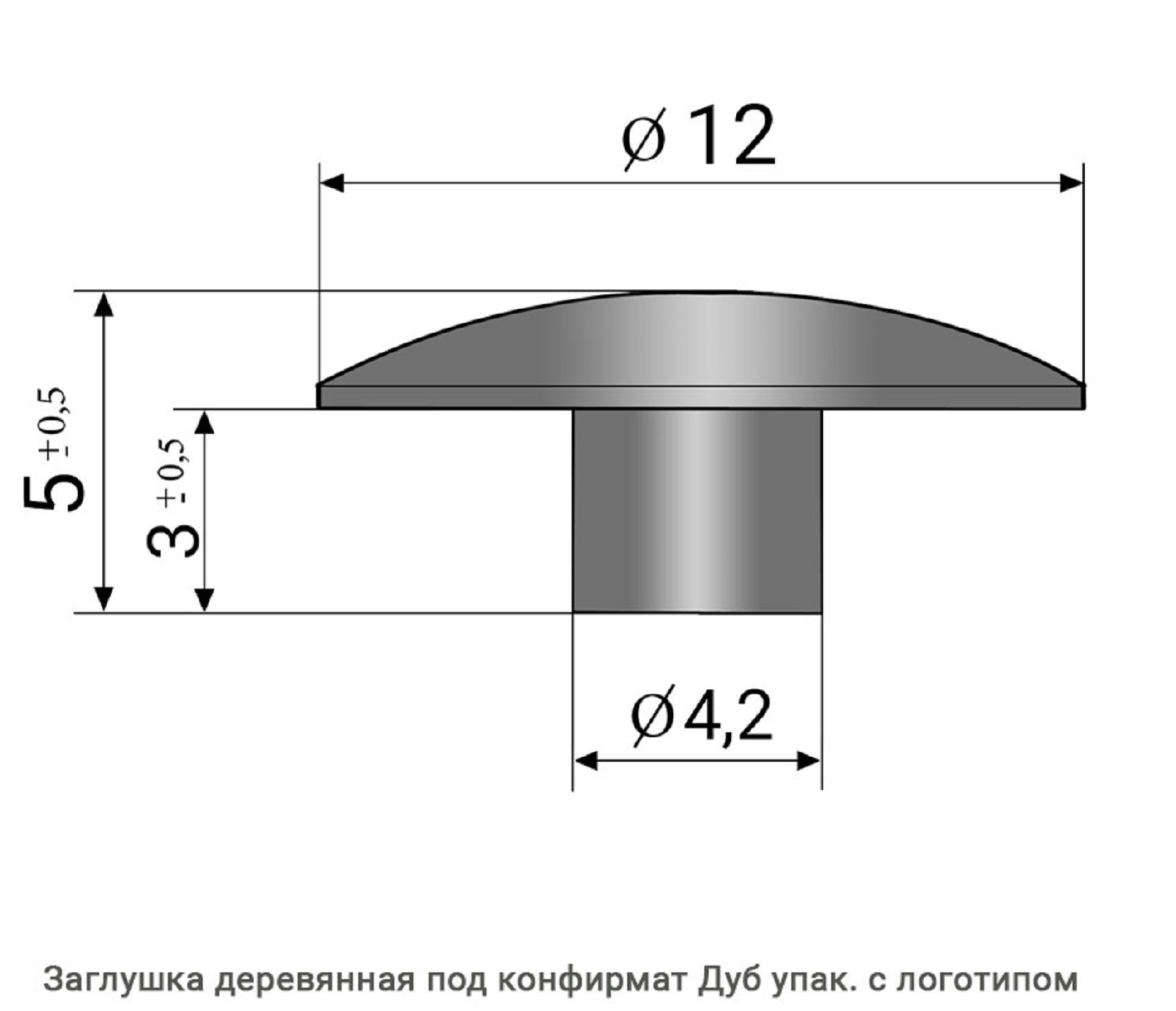 Заглушка деревянная под конфирмат Дуб / упак.логотип