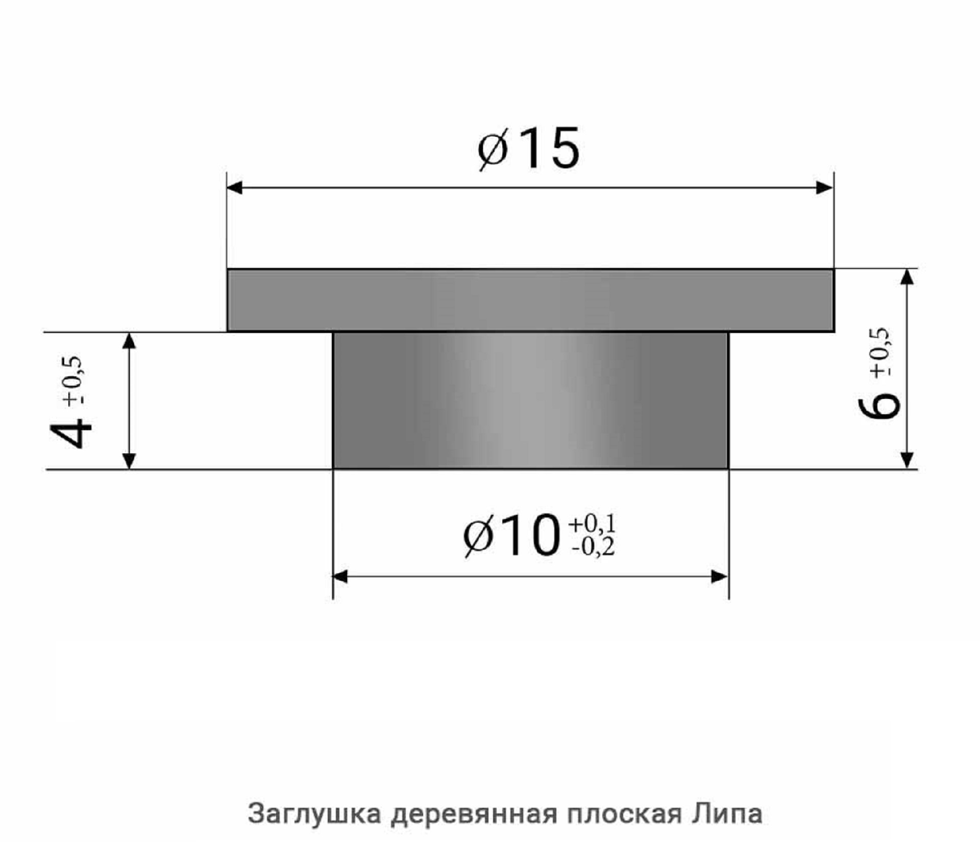 Заглушка деревянная плоская Липа