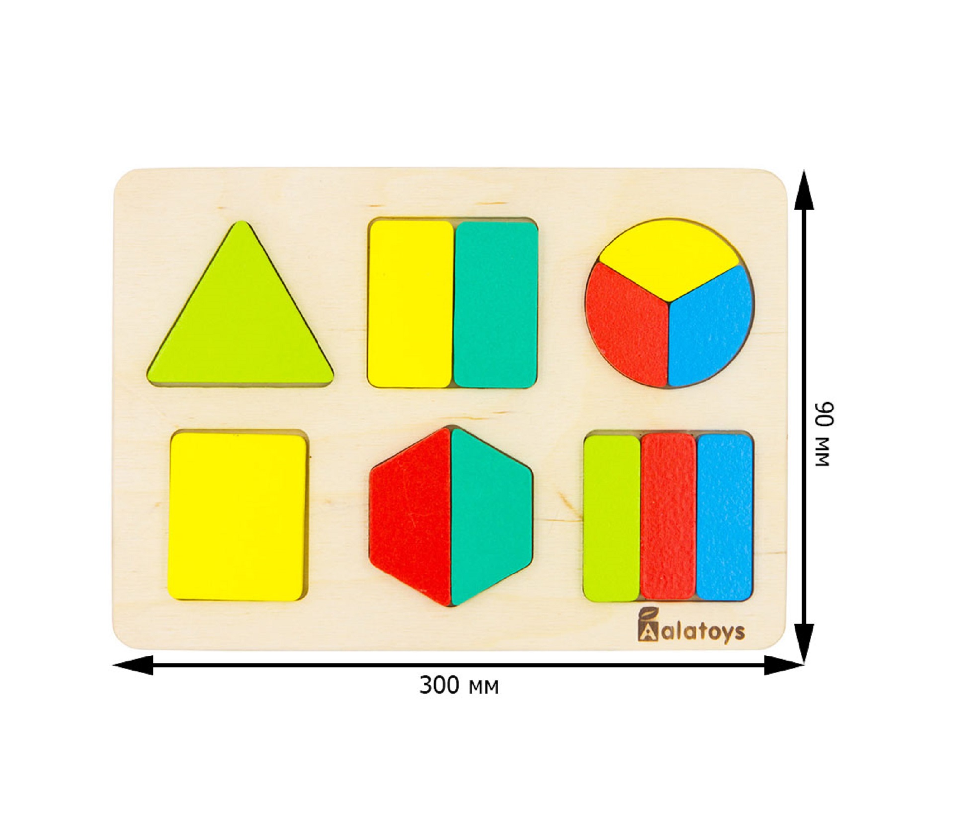 Пазлы "Дроби-фигуры" / 15 * 150 * 210 мм