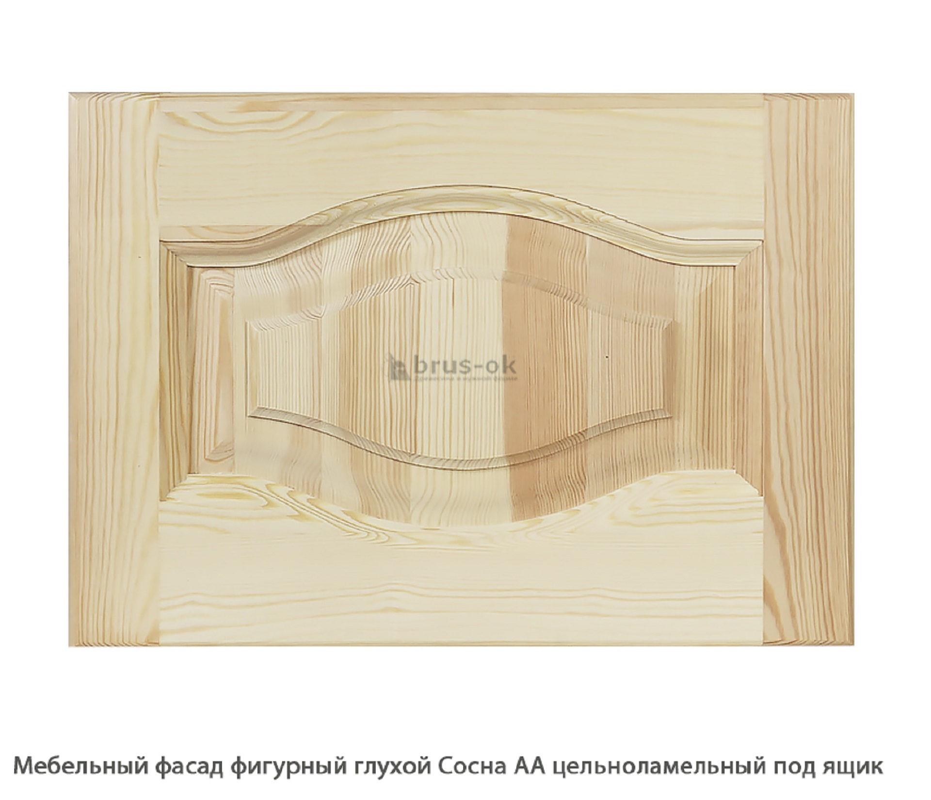 Мебельный фасад фигурный глухой Сосна АА цельноламельный / под ящик