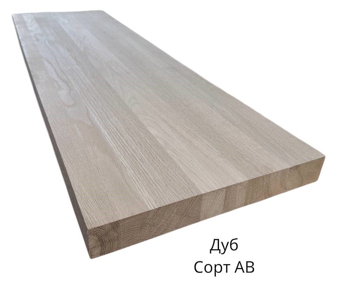 Мебельный щит Дуб цельноламельный 40мм.