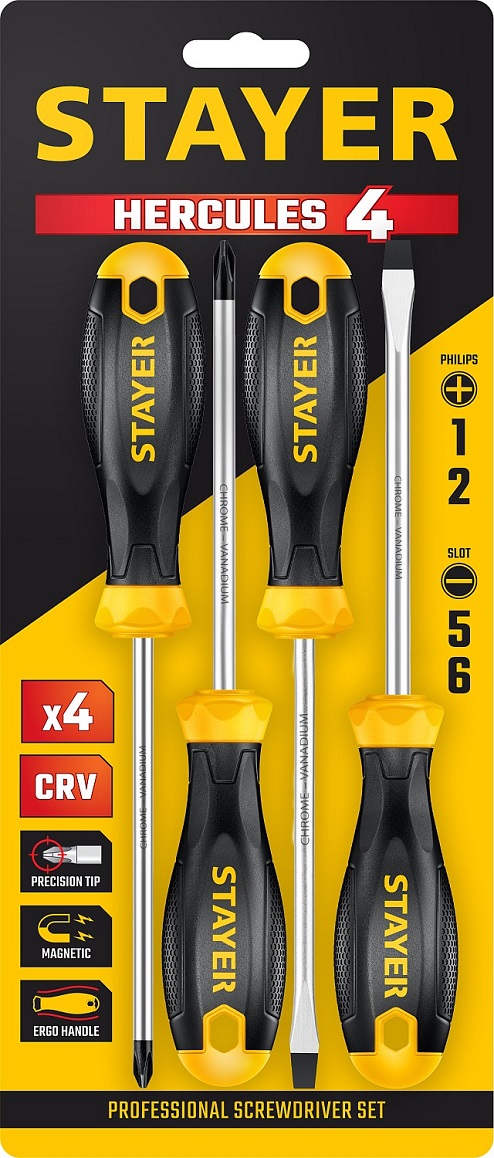 Набор отверток Stayer Hercules / рукоять.двухкомпонентная