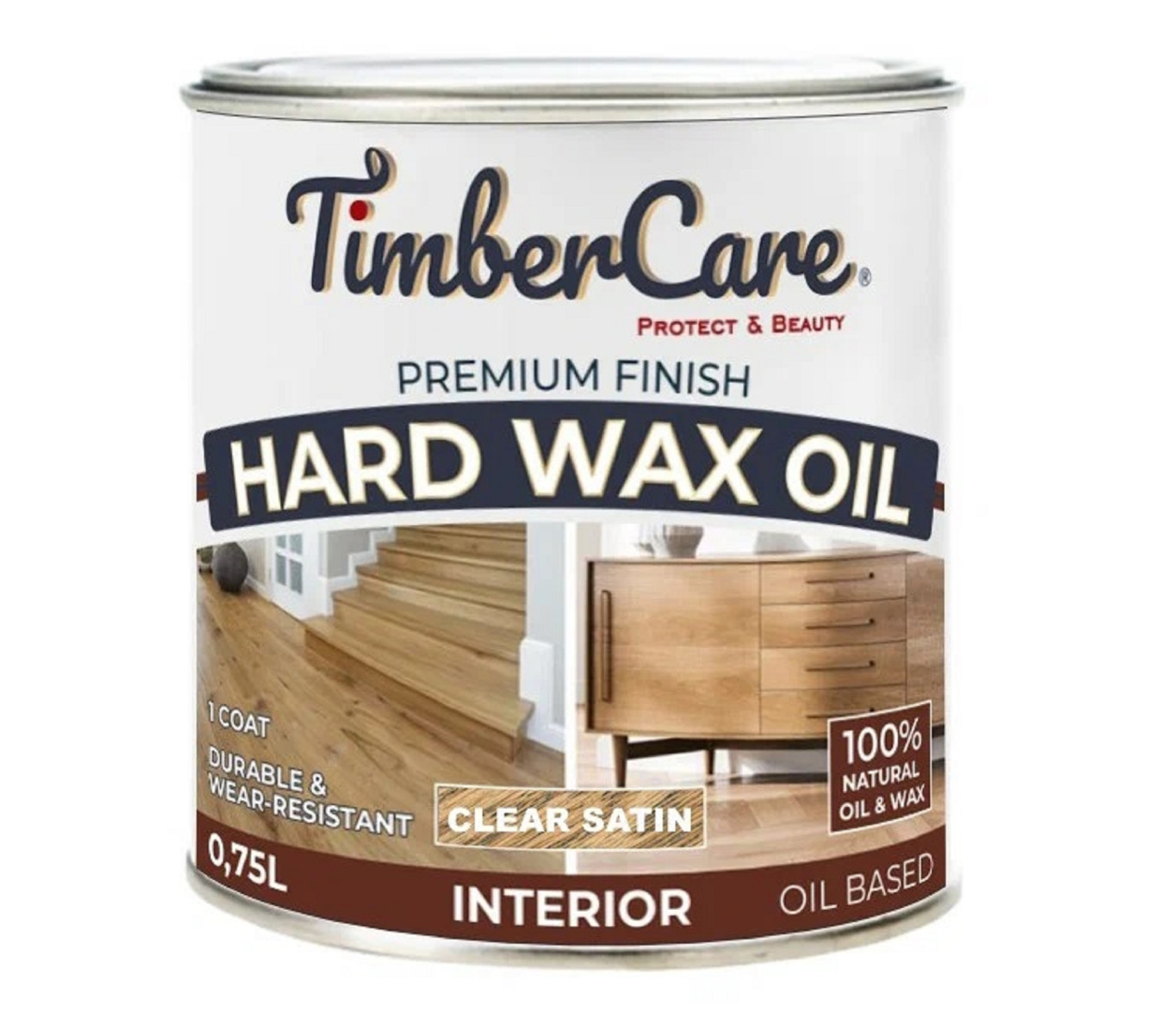 Масло защитное с твердым воском TimberCare  Hard Wax Oil / прозрачный полуматовый