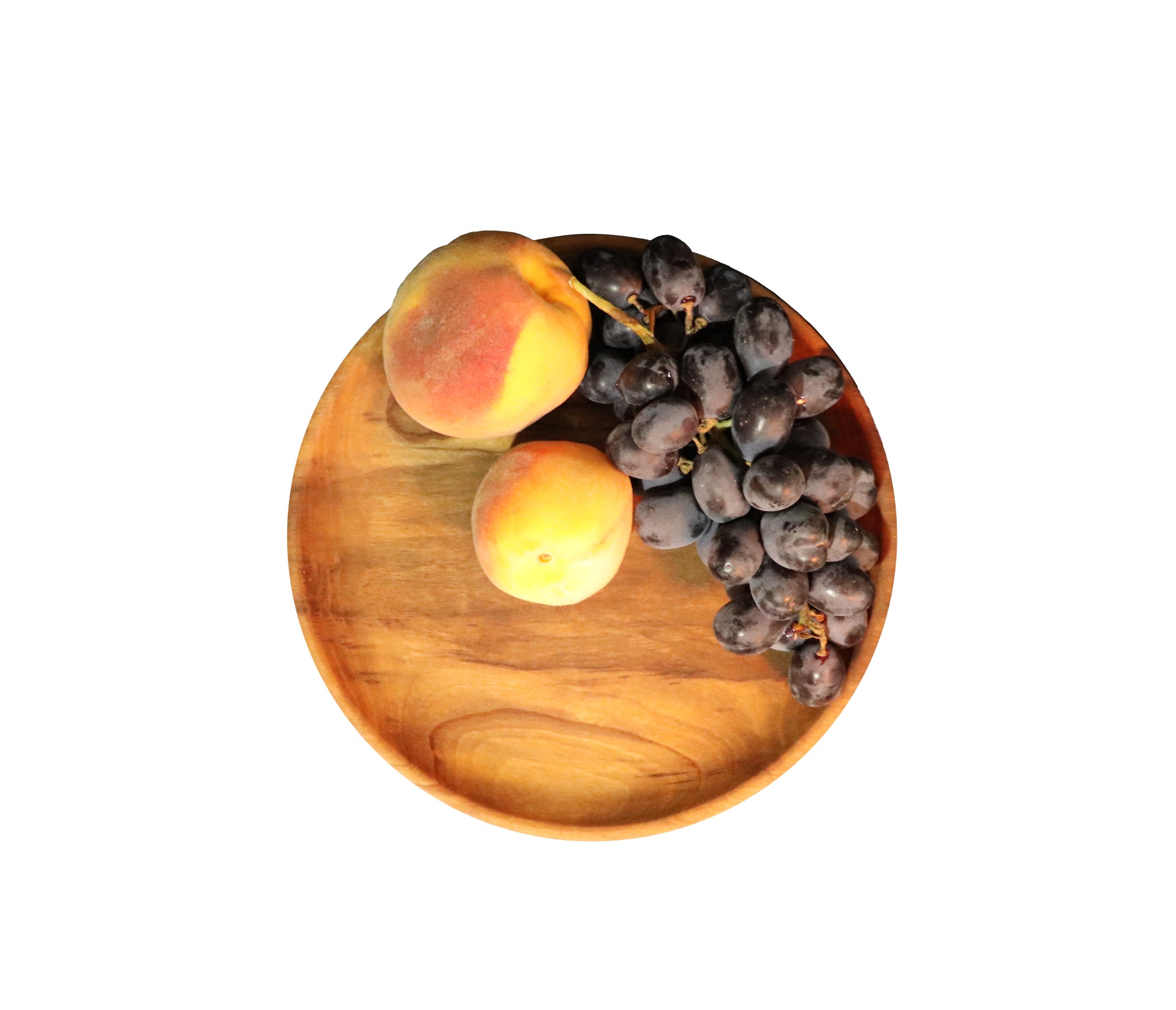 Тарелка деревянная цельная  плоская / Орех / масло-воск / Ø 200 мм, h -20 мм 