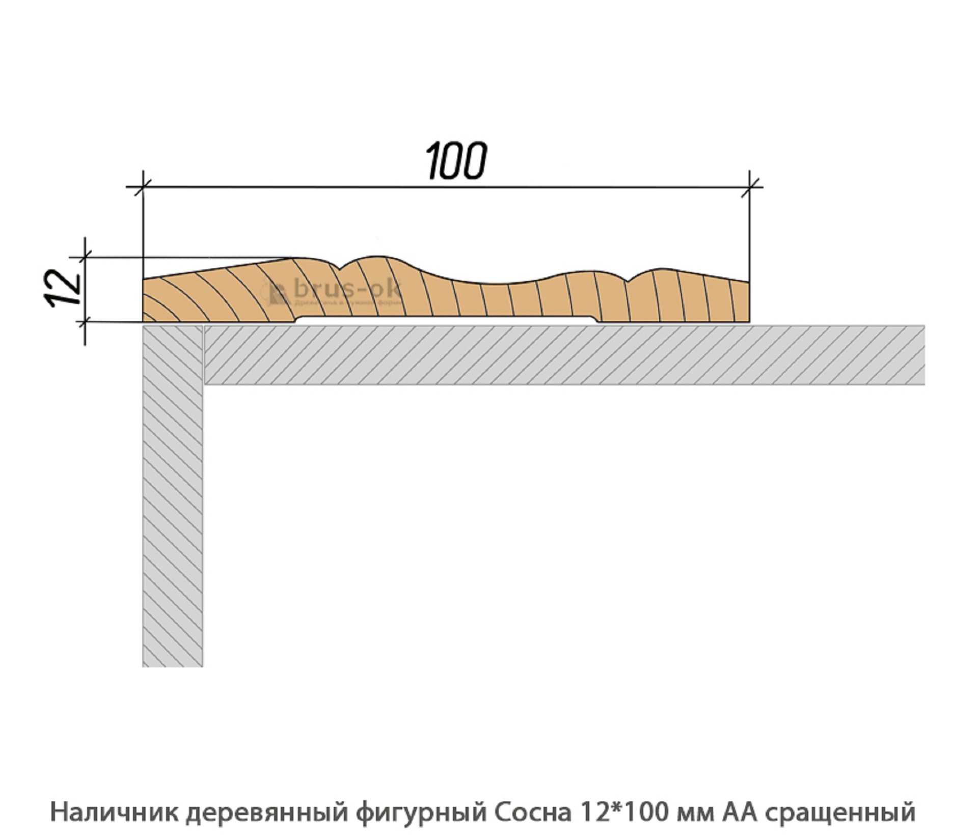 Наличник деревянный Сосна АА сращенный / фигурный