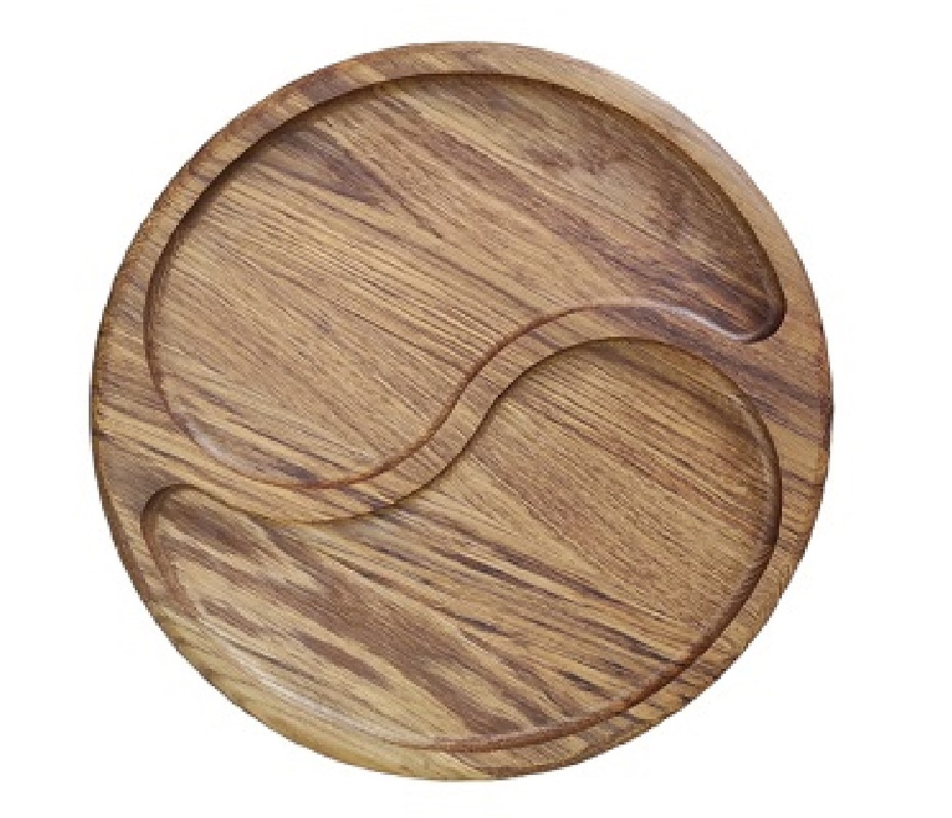 Менажница "Инь-Янь" 2 отделения / Дуб / масло-воск / d-280 мм