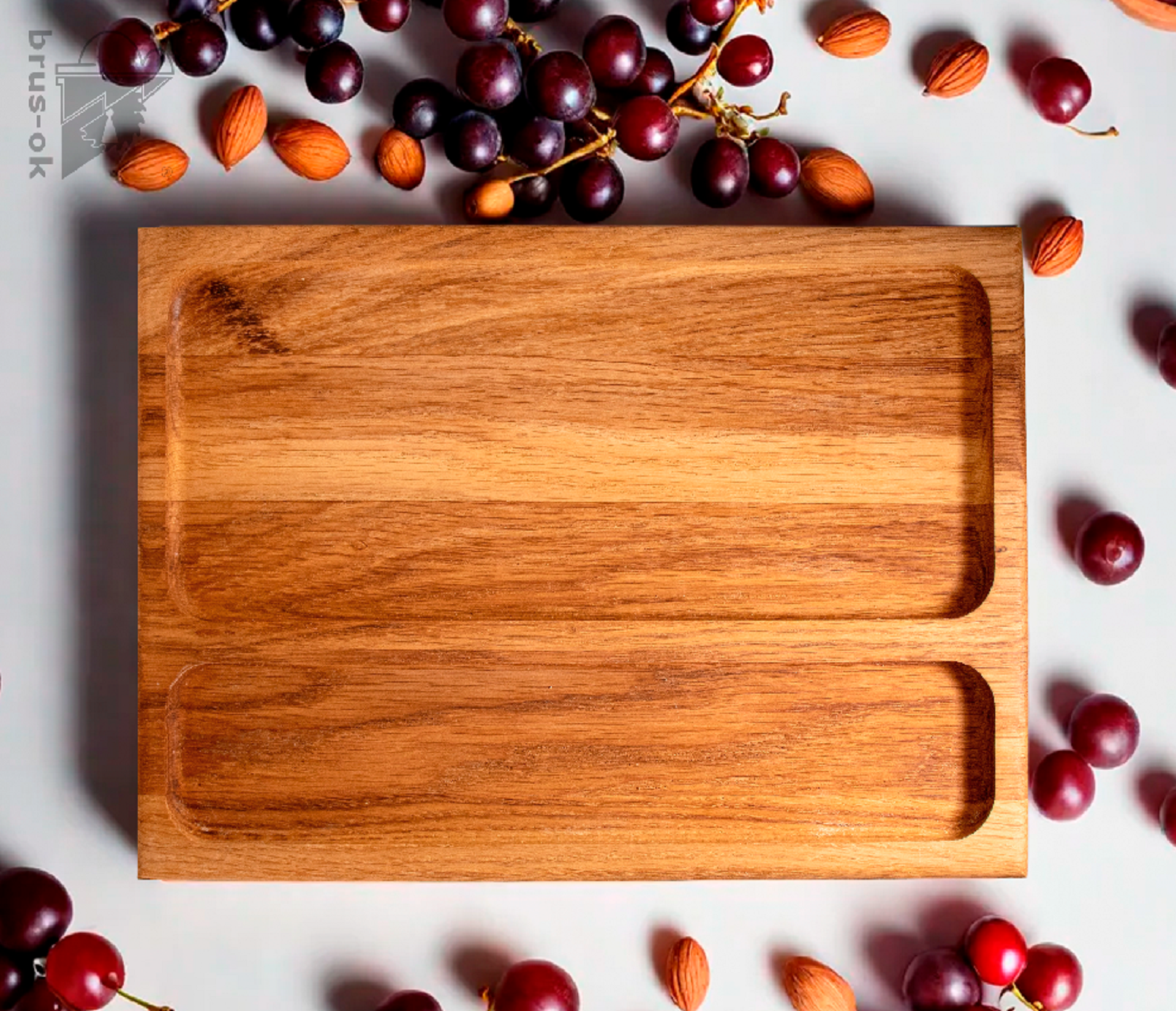 Менажница прямоугольная / Дуб / масло-воск / 20 * 190 * 280  мм