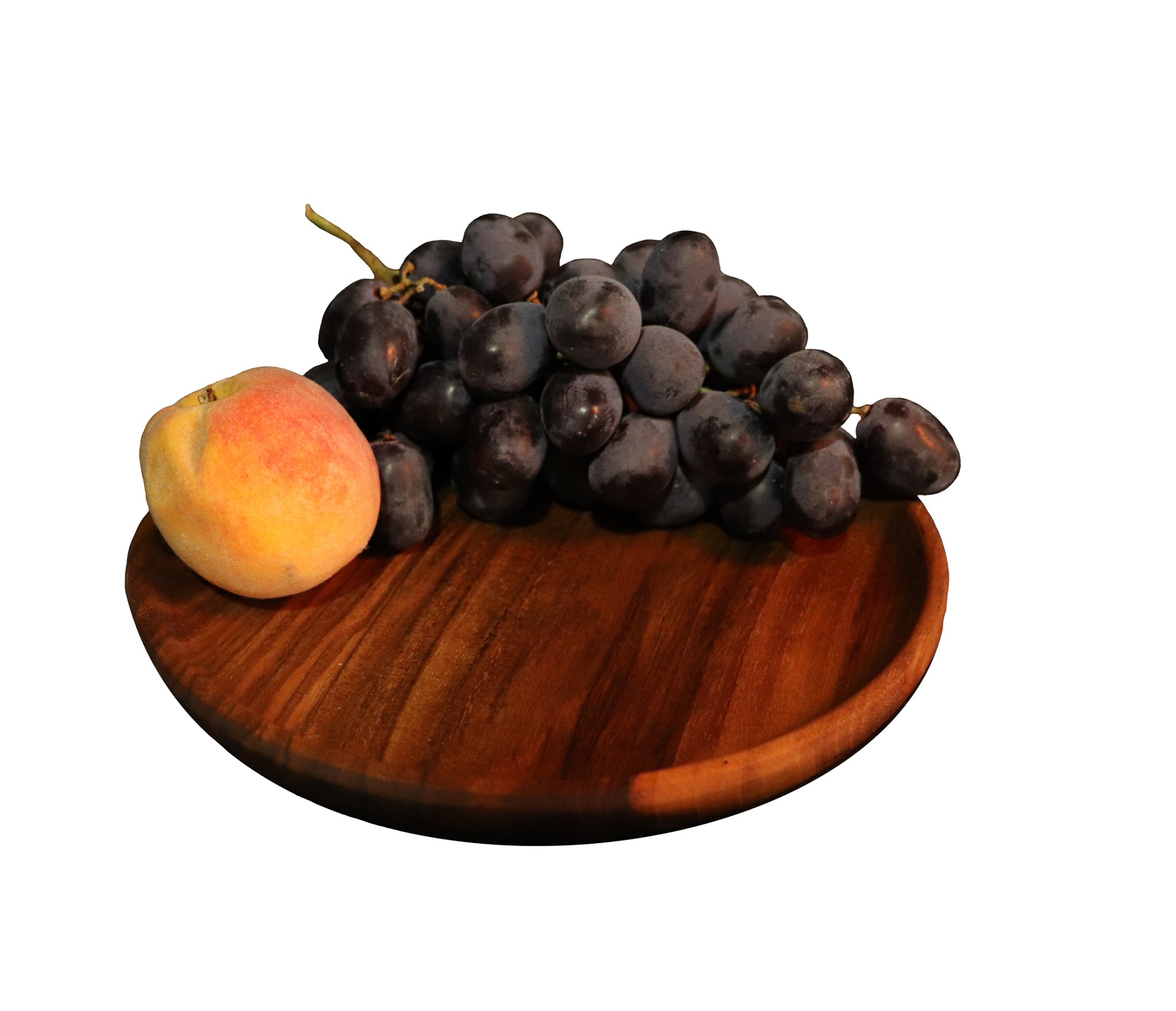 Тарелка деревянная цельная  плоская / Орех / масло-воск / Ø 200 мм, h -20 мм 