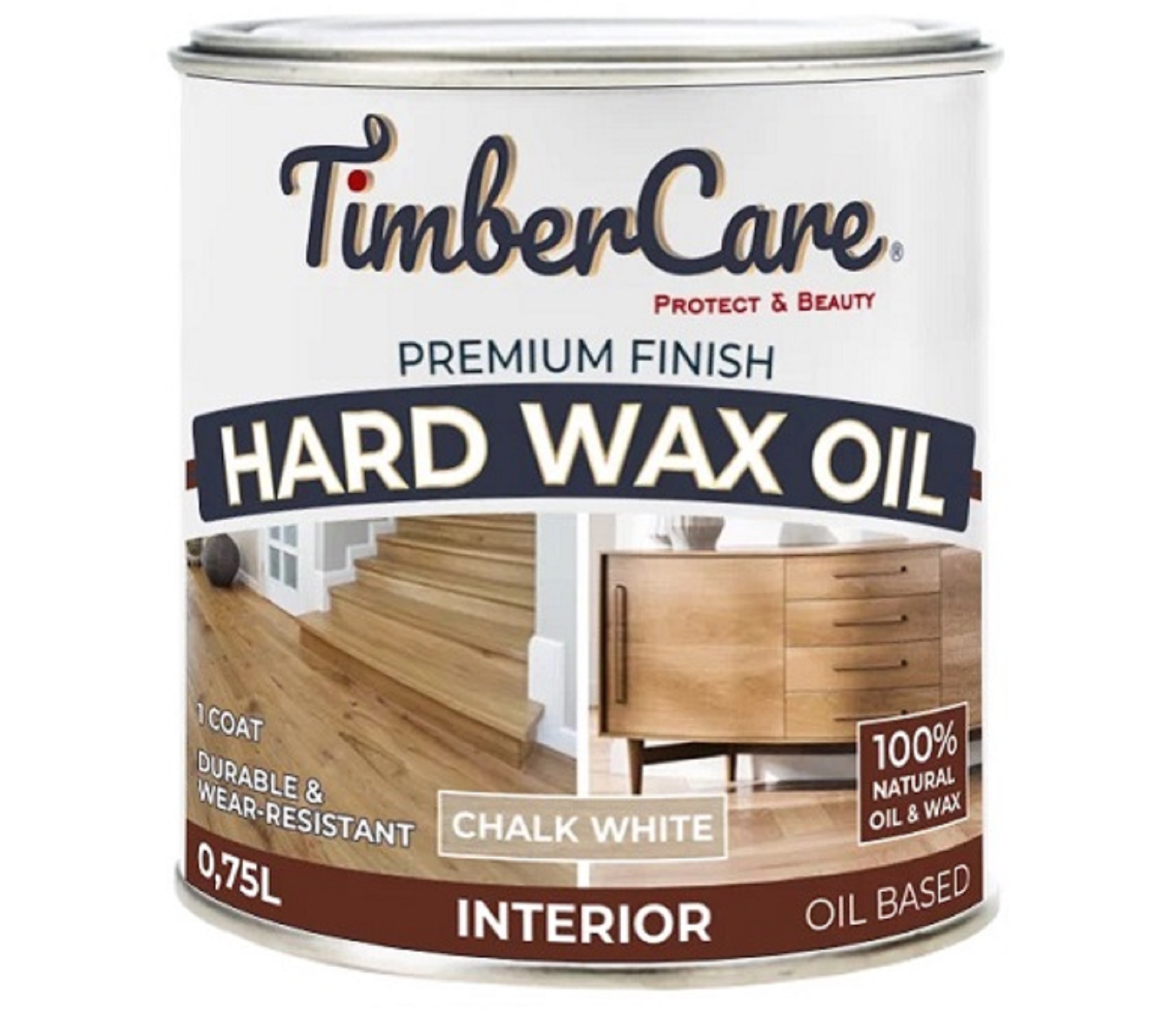 Масло защитное с твердым воском TimberCare  Hard Wax Oil / Chalk White / Белый мел