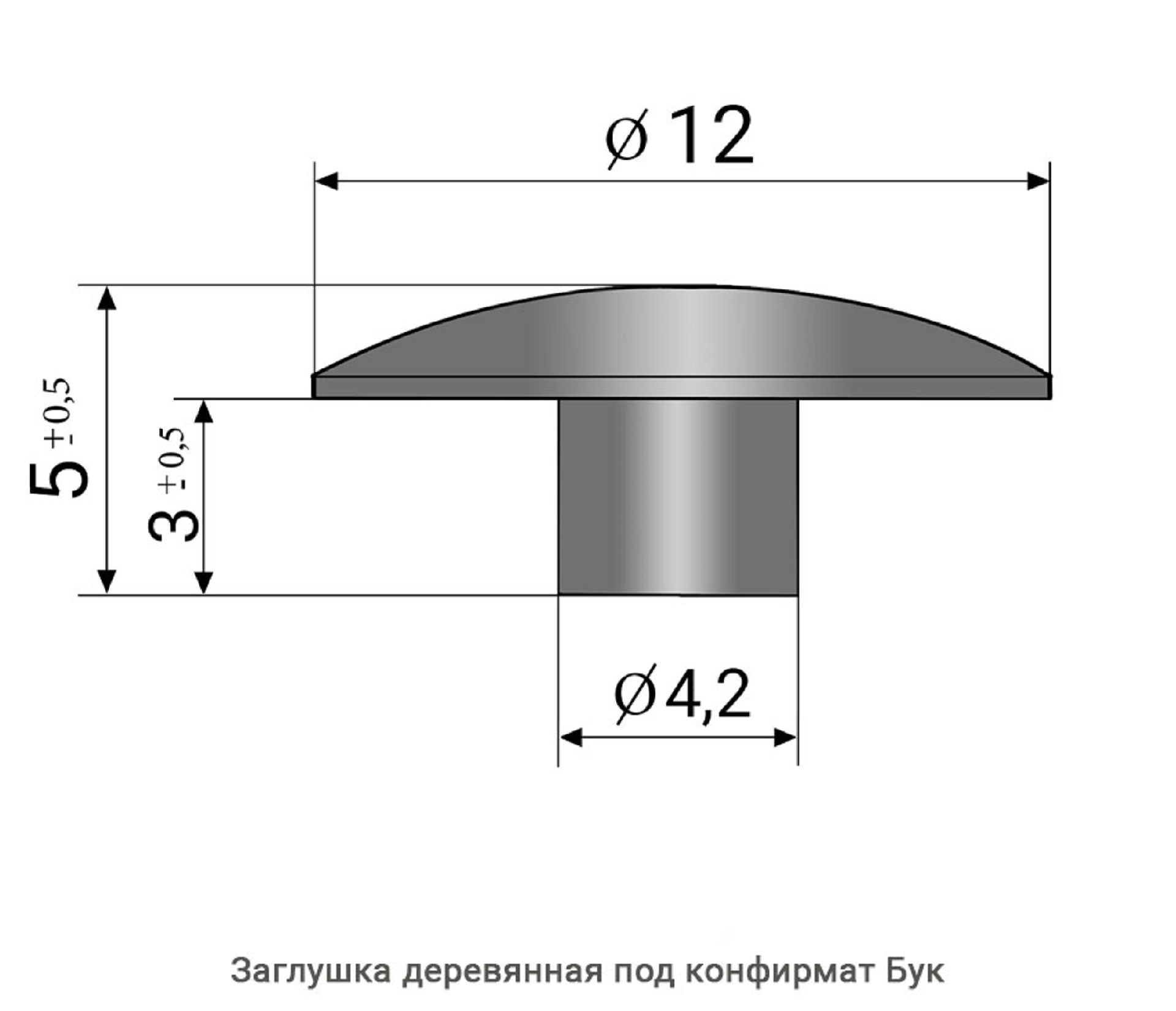 Заглушка деревянная под конфирмат Бук