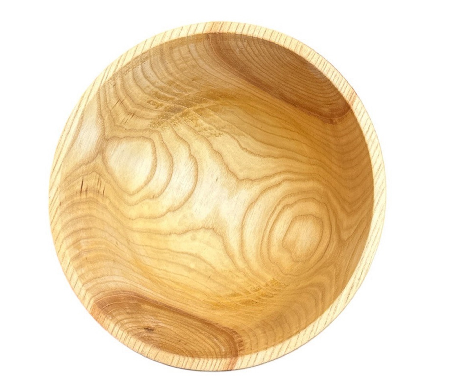 Тарелка деревянная цельная  глубокая / Ясень / масло-воск / Ø 220 мм, h -110 мм
