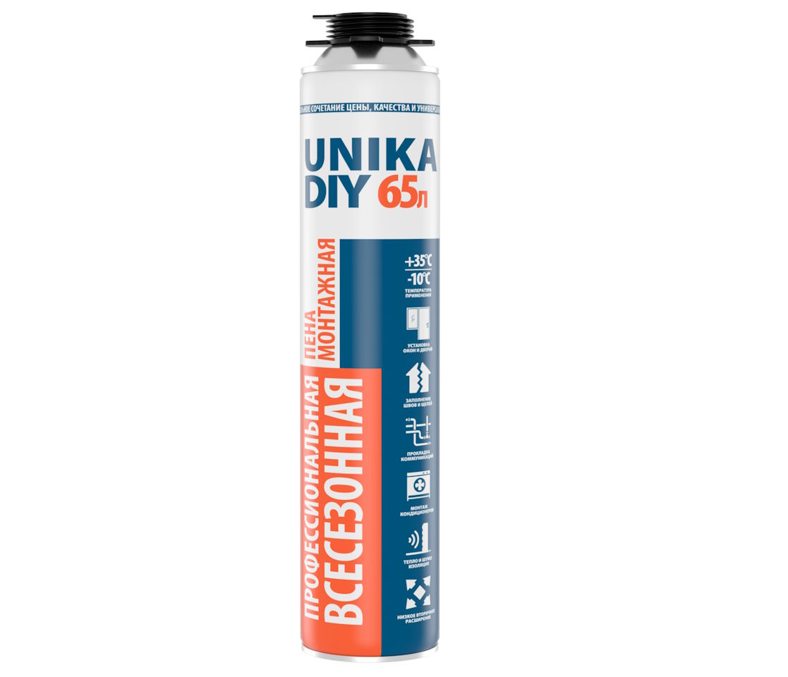 Пена монтажная MARCON UNIKA DIY 65 / от -10°C до +35°C / профессиональное