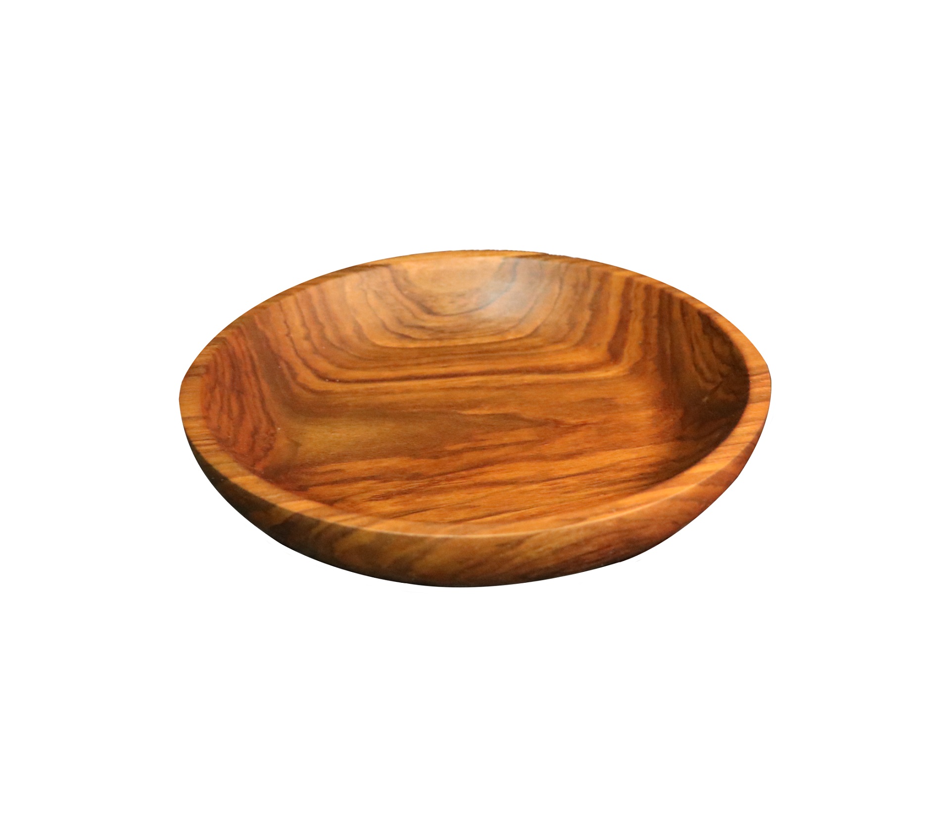 Тарелка деревянная цельная  глубокая / Орех / масло-воск / Ø 190 мм, h -30 мм