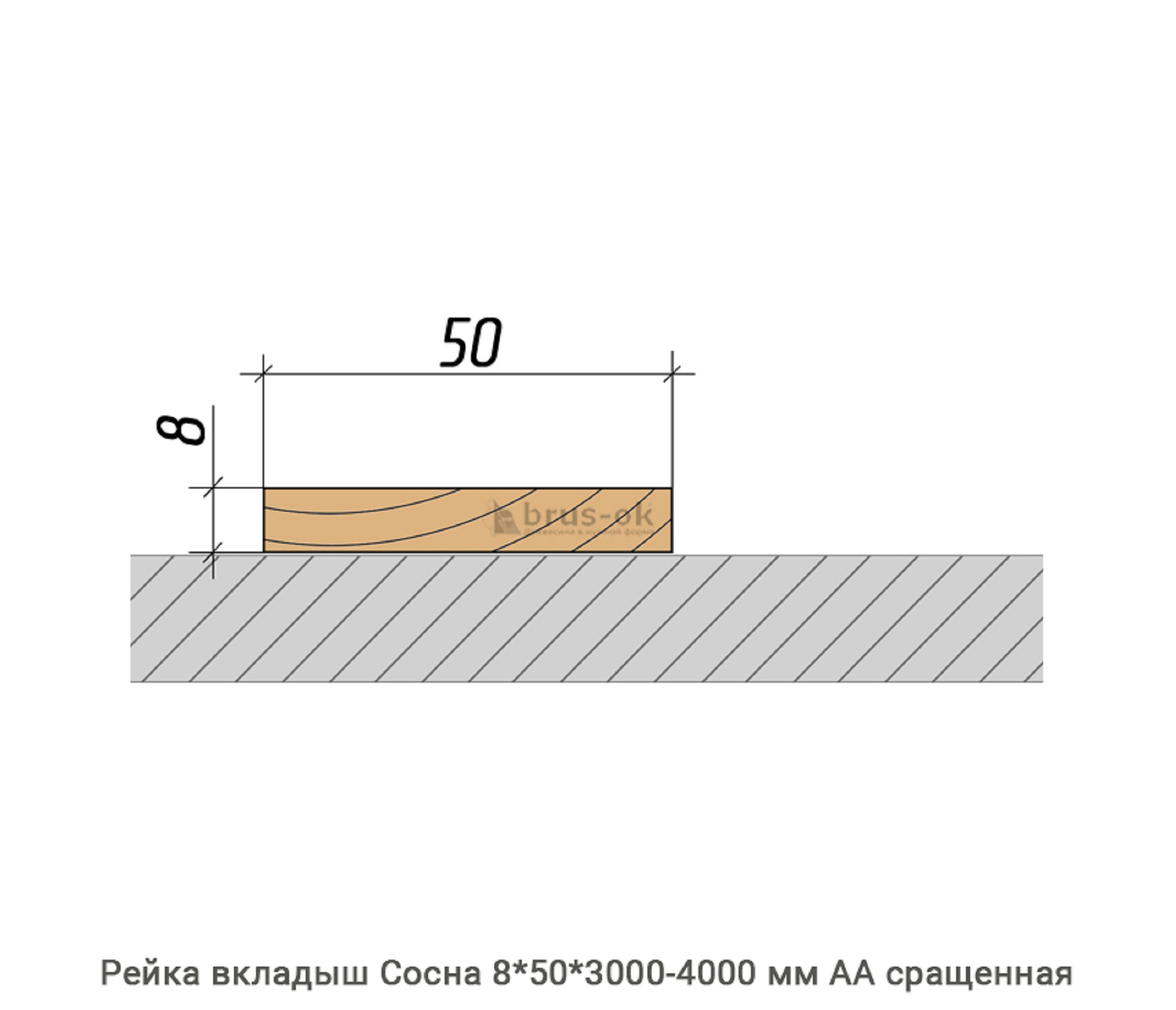 Рейка вкладыш Сосна АА сращенная