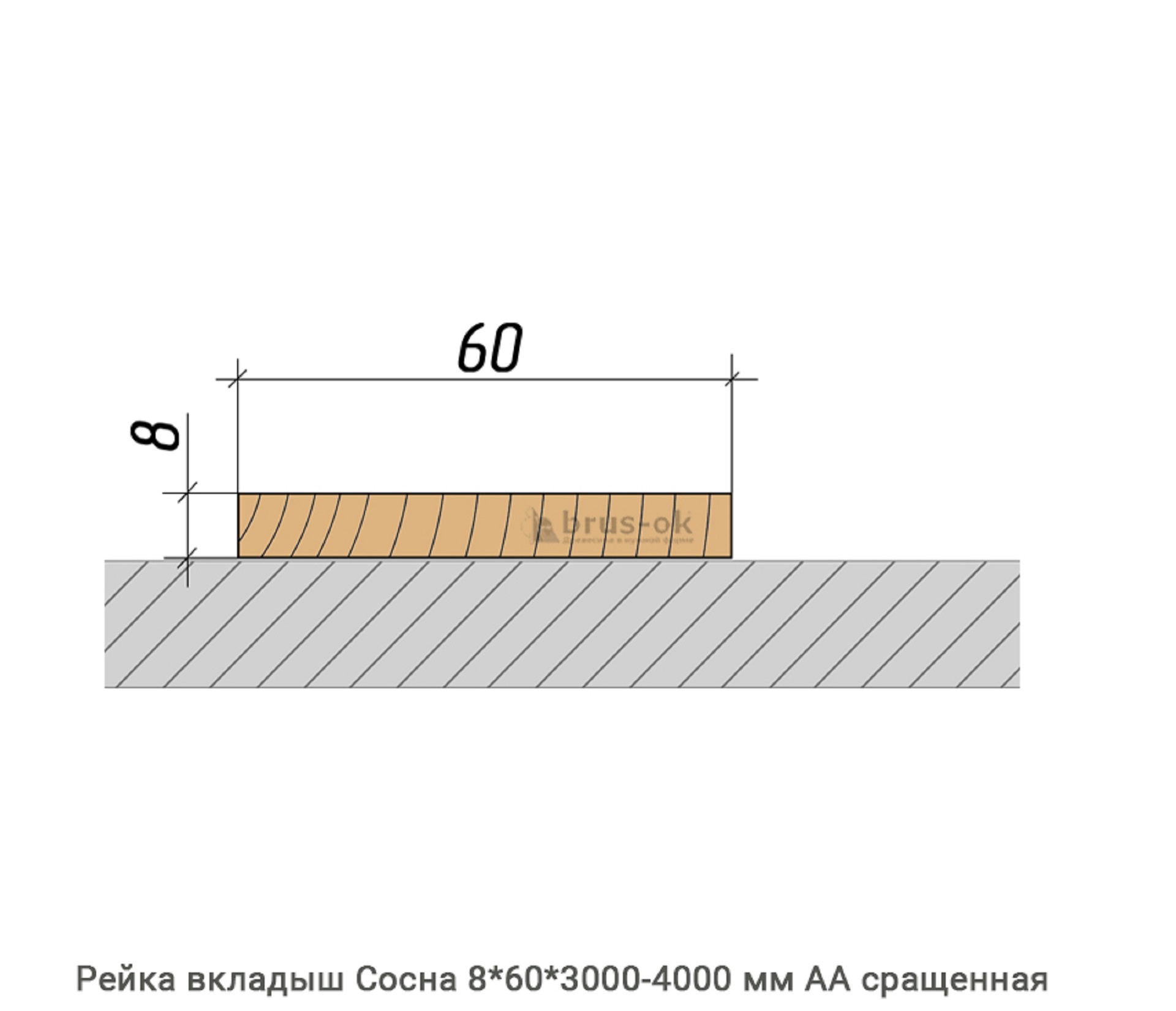 Рейка вкладыш Сосна АА сращенная